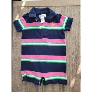 Polo Ralph Lauren 3 Months One Piece Romper Pink Green Blue